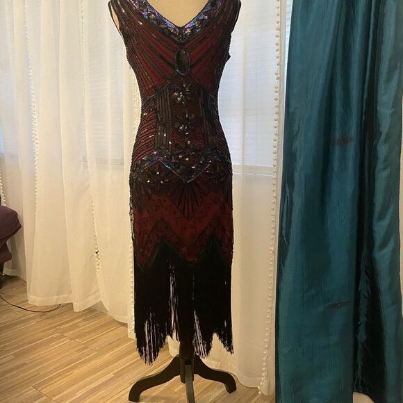 Awesome sequinned/beaded/ tassel dress, XS - Picture 9 of 17